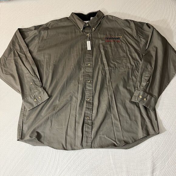 Penguin Munsingwear Shirt Mens XL Gray Green Button Up Long Sleeve - Picture 1 of 8